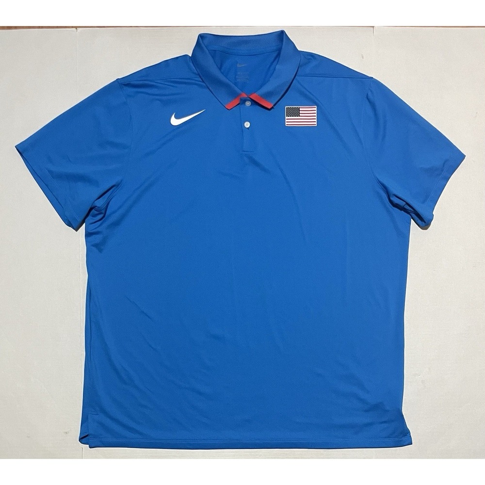 Nike Team Size XXL USA‎ Olympic Team Issued Polo Shirt Blue Mens Rare CQ0128-420